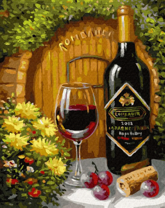 Картина по номерам 40x50 Вино с домашней винодельни
