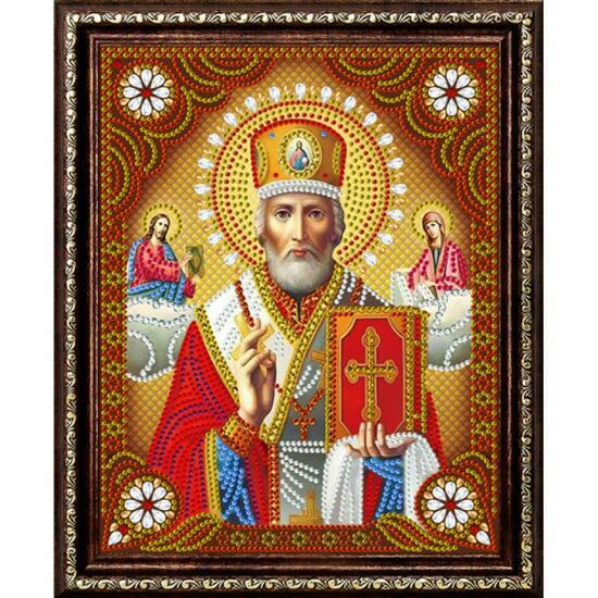 Алмазная мозаика частичная 27x33 Тезоименный святой Николай Чудотворец