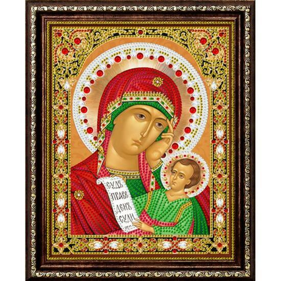 Алмазная мозаика частичная 27x33 Чудотворная икона Казанской Божией Матери