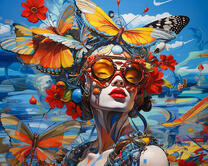 Портрет девушке в стиле сюрреализм