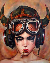 Без бренда «Девушка в шлеме с сигаретой» в Санкт-Петербурге