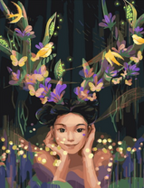 Без бренда «Темноглазая девчонка с цветами и птицами в волосах» в Санкт-Петербурге в интернет-магазине  в Санкт-Петербурге Без бренда «Темноглазая девчонка с цветами и птицами в волосах» в Санкт-Петербурге