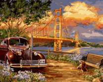 Без бренда «Американский автомобиль на фоне моста через залив» в Санкт-Петербурге