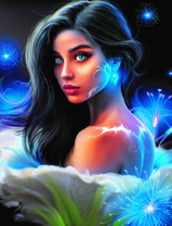 Без бренда «Красивая девушка и неоновые цветы» в Санкт-Петербурге