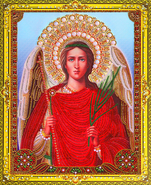 Алмазная мозаика 5D 40x50 Икона Ангел Хранитель