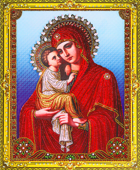 Алмазная мозаика 5D 40x50 Икона Божией Матери Почаевская