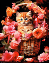 Без бренда «Рыжий котенок в корзине с цветами» в Санкт-Петербурге в интернет-магазине в Санкт-Петербурге Без бренда «Рыжий котенок в корзине с цветами» в Санкт-Петербурге