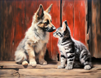 Без бренда «Знакомство котенка и щенка» в Санкт-Петербурге в интернет-магазине в Санкт-Петербурге Без бренда «Знакомство котенка и щенка» в Санкт-Петербурге