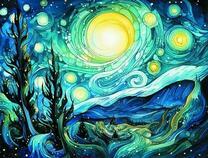 Ночной пейзаж. Абстрация