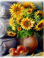 Без бренда «Кувшин с подсолнухами и корзинка с яблоками» в Санкт-Петербурге в интернет-магазине в Санкт-Петербурге Без бренда «Кувшин с подсолнухами и корзинка с яблоками» в Санкт-Петербурге